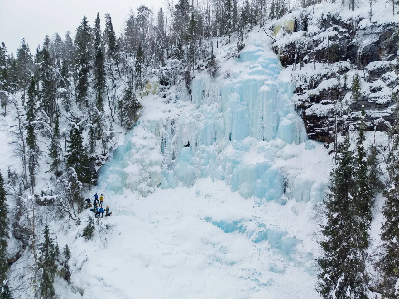 Korouoma icefalls in winter